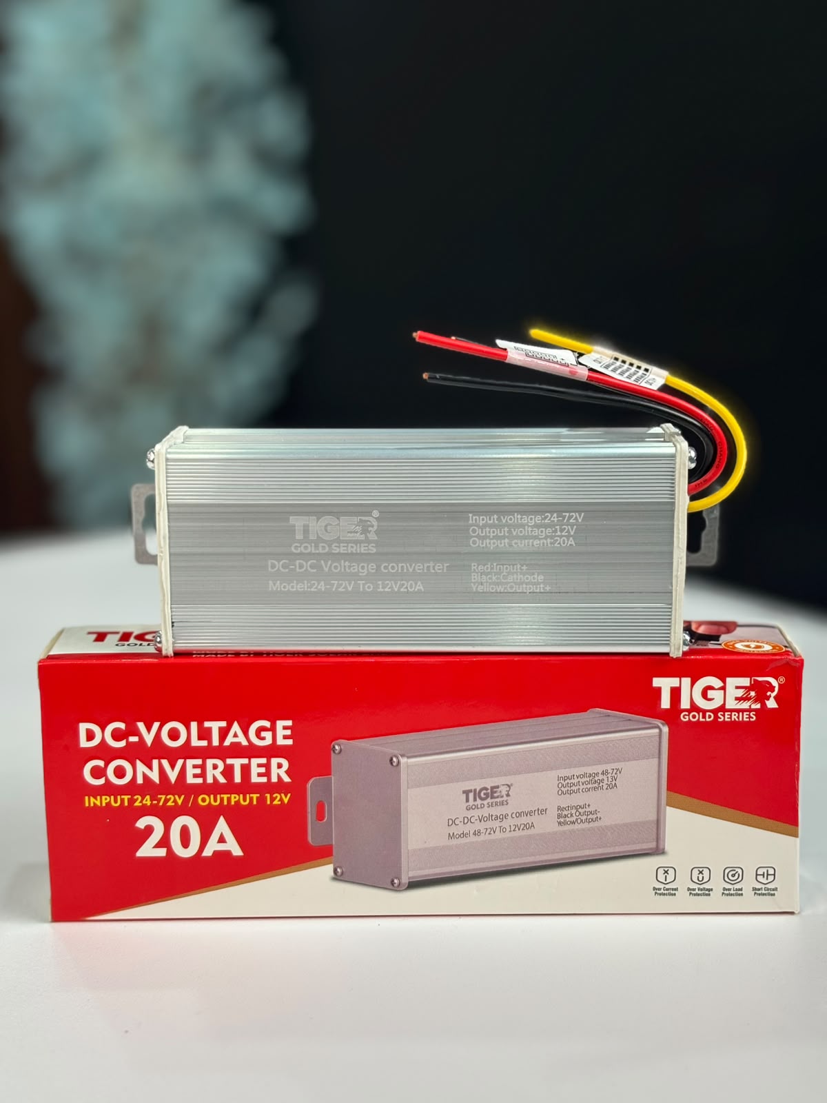 Tiger Gold Series DC-DC Voltage Converter 24V–72V to 12V 20A | Heavy-Duty Step-Down Power Converter