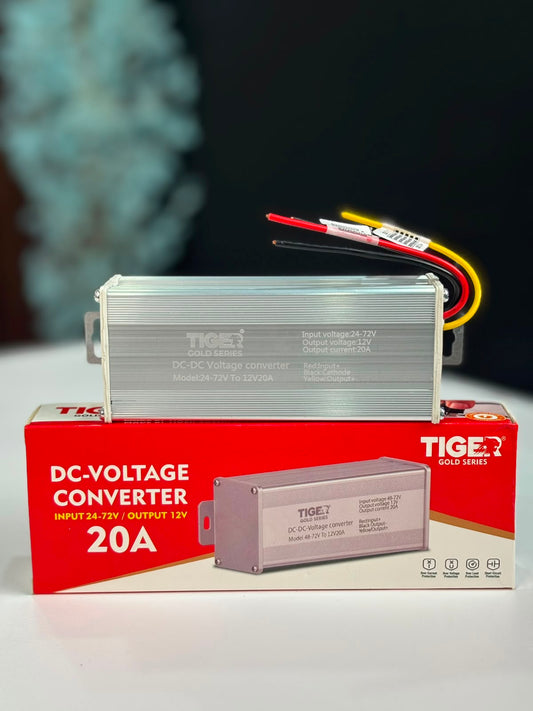 Tiger Gold Series DC-DC Voltage Converter 24Vβ72V to 12V 20A | Heavy-Duty Step-Down Power Converter