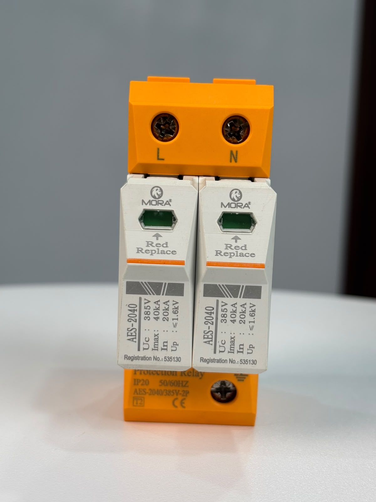 Mora (AES-2040) AC 2pole 40kA SPD surge protection device 385vAC