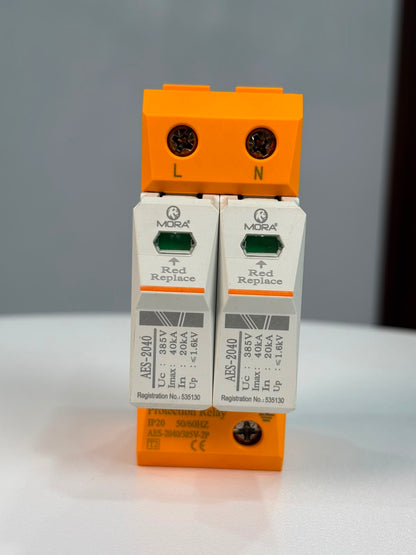 Mora (AES-2040) AC 2pole 40kA SPD surge protection device 385vAC