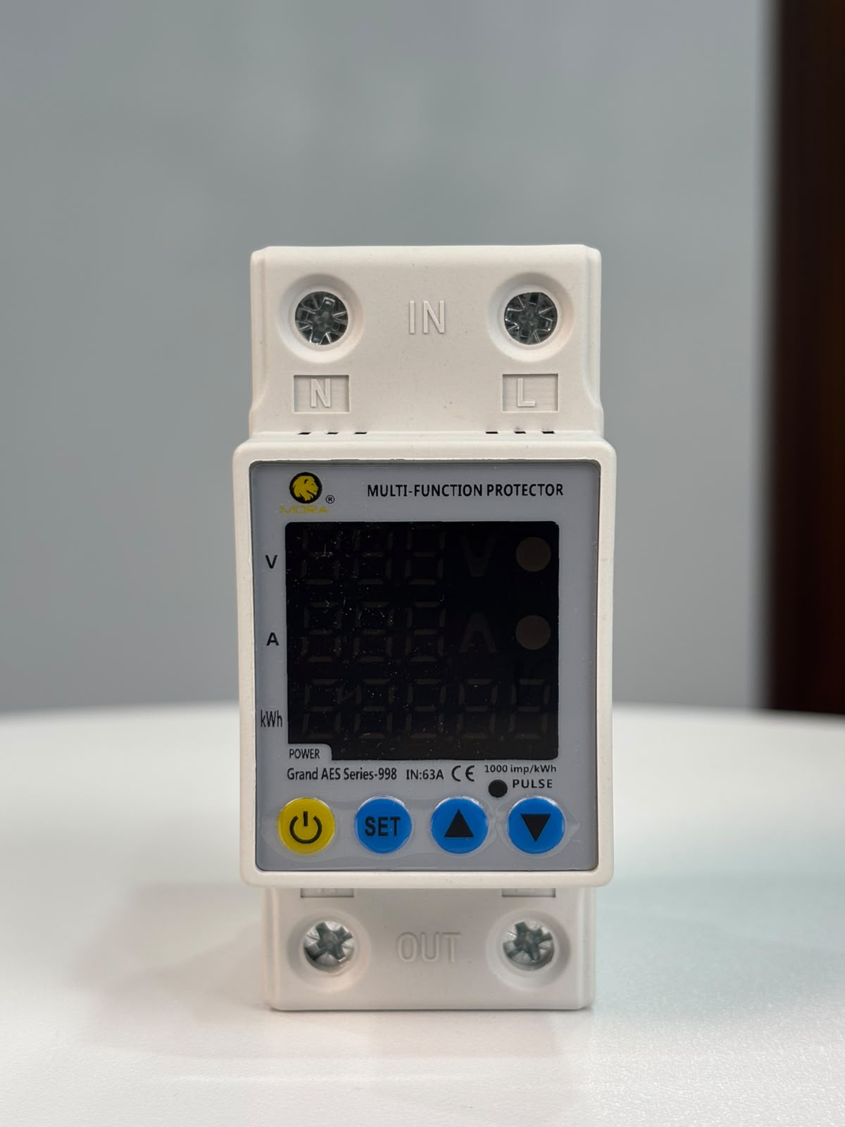 Mora 8in1 Voltage Protector | Over & Under Voltage Protective Device with kWh Meter, Unit(KWh) Lock, Frequency & Power Display