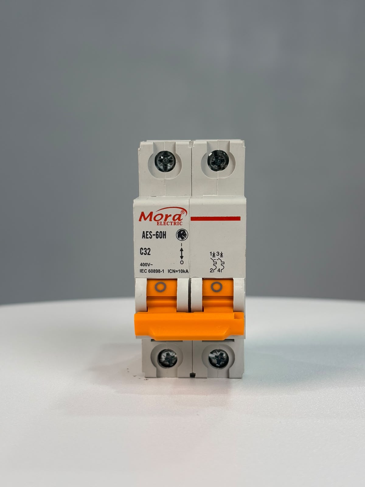 Mora Electric AES-60H C32 Double Pole Miniature Circuit Breaker (MCB) – 32A, 10kA, 400V AC