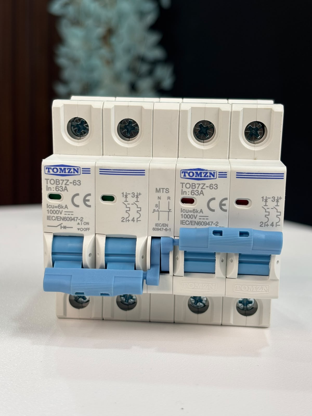 Original TOMZN 4 Pole (4P) AC Circuit Breaker 63A - Professional Three-Phase Electrical Safety Breaker for Industrial & Commercial Use